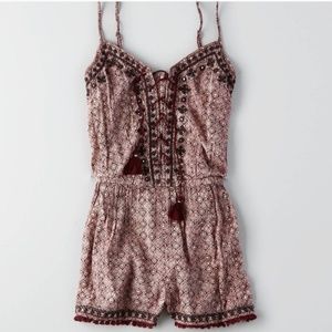 American Eagle Lace Up Romper